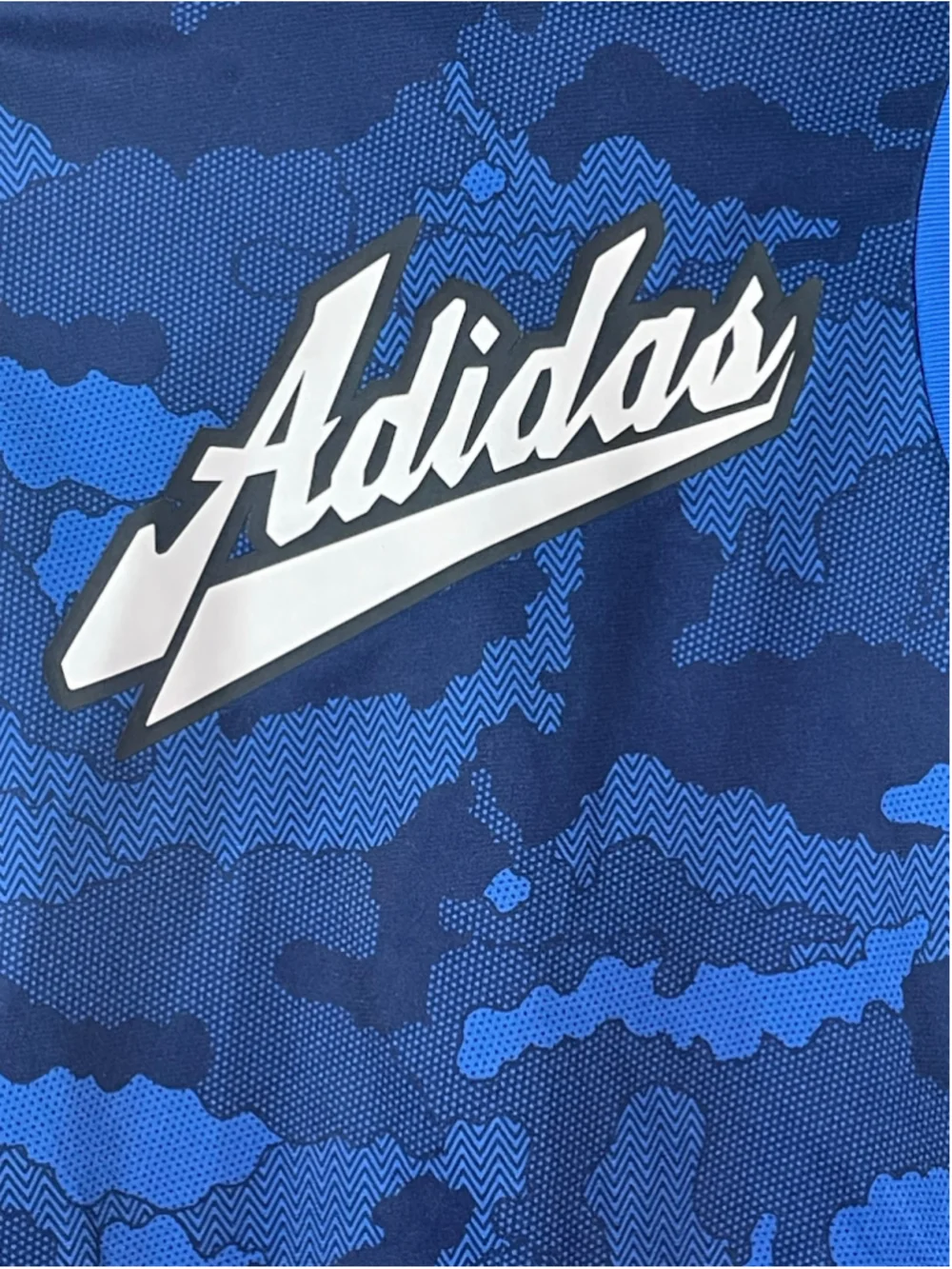 Boys Adidas Blue/White Camo Track Jacket Size 4T Trefoil Logo Full Zip